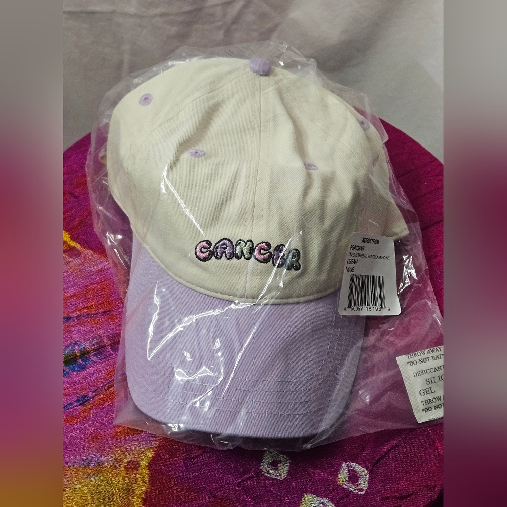 Cancer Astrology Embroidered Purple Baseball Cap.